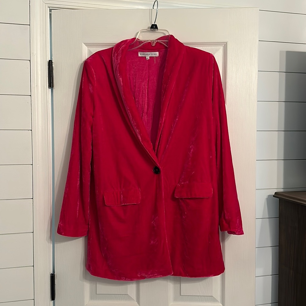 Bright Pink Velour Oversized Blazer | Endless Rose